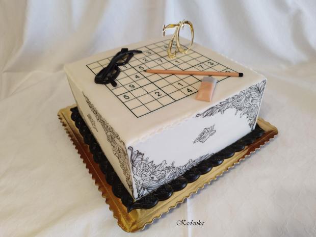 Pre milovníčku Sudoku  tortička ku krásnemu jubileu, torta, Narodeninové torty, Kadanka, 1
