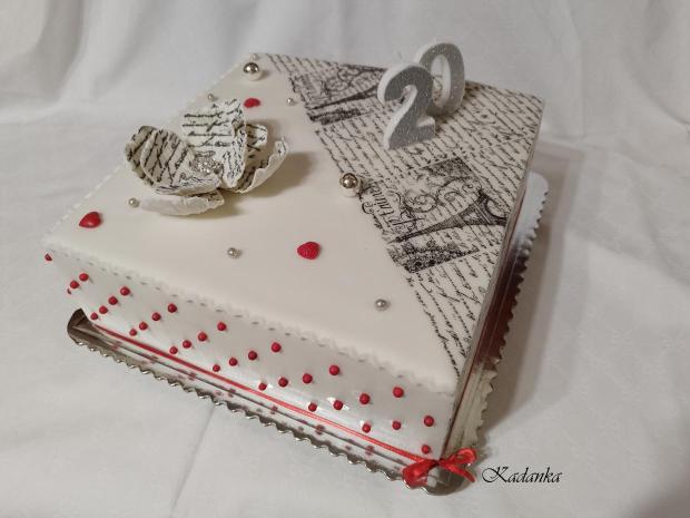Tortička ku krásnym narodeninám pre budúcu novinárku Text Cake v štýle vintáge, torta, Narodeninové torty, Kadanka, 1