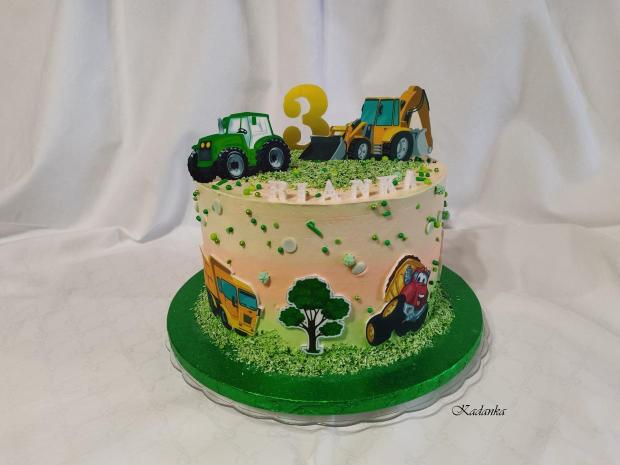 Tortička pracovné stroje pre Rianku, torta, Torty autíčka, vláčiky, Kadanka, 4