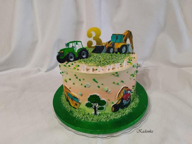 Tortička pracovné stroje pre Rianku, torta, Torty autíčka, vláčiky, Kadanka, 3
