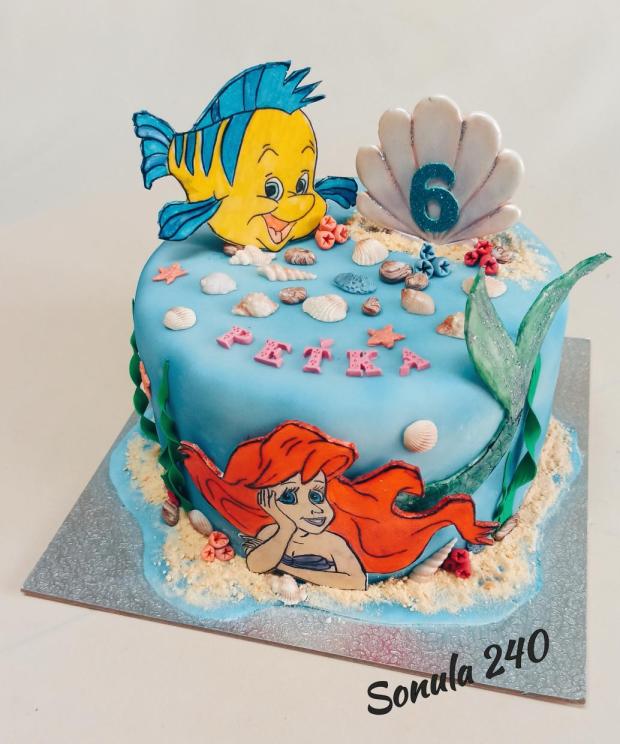 Morská panna Ariela, torta, Rozprávkové torty, sonula240, 1