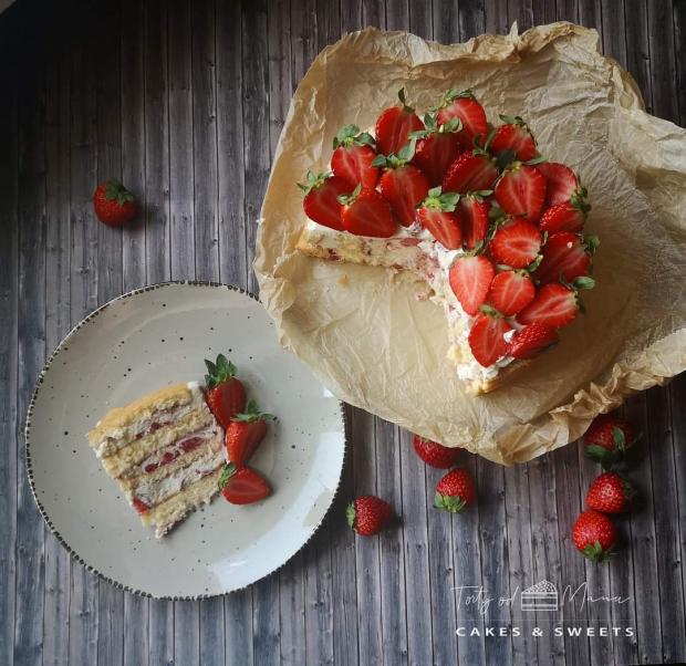 Svieža jahodová , torta, Narodeninové torty, Manu Sinoj, 1