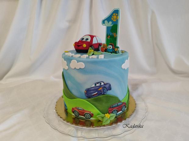 Autíčka, torta, Torty autíčka, vláčiky, Kadanka, 3