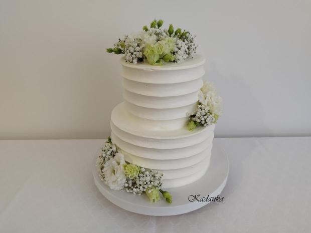 Krémová - polonahá svadobná , torta, Svadobné torty, Kadanka, 1