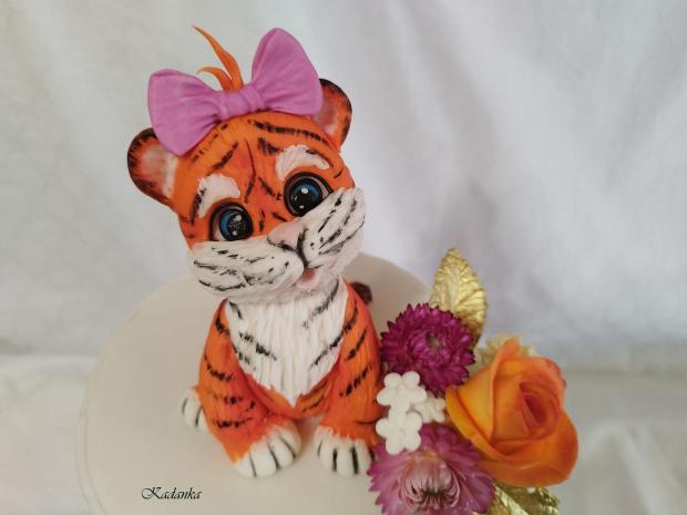 Modelácia Hravé tigrie mláďa / Playful tiger cub, torta, Torty so zvieratkami, Kadanka, 1