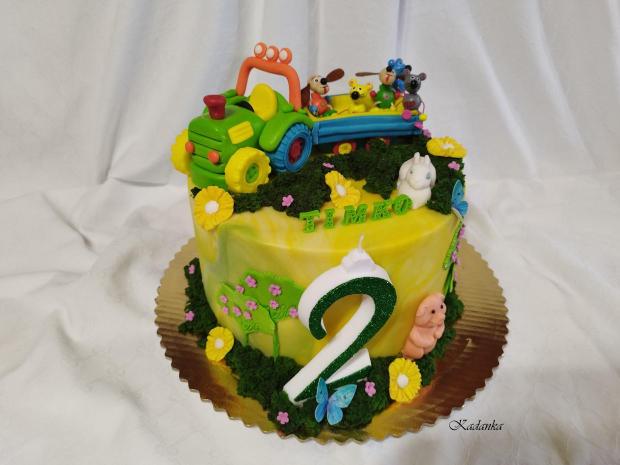 Tortička traktorík s vlečkou  pre malého oslávenca, torta, Torty autíčka, vláčiky, Kadanka, 2