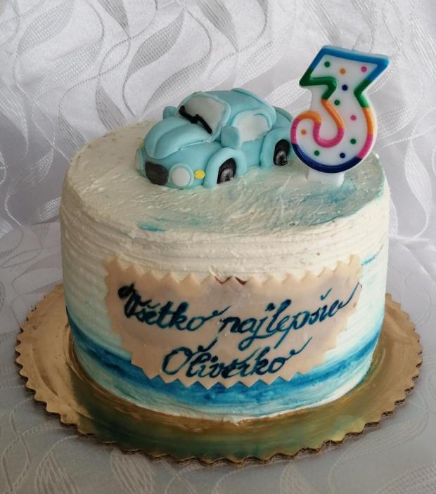 S autíčkom pre Oliverka , torta, Torty autíčka, vláčiky, Mariolka, 1