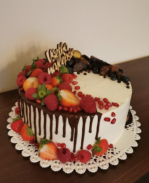 Drip ovocná narodeninová pre dámu a pána, torta, Drip torty Drip ovocná narodeninová pre dámu a pána, torta, Drip torty, zinka16, 3