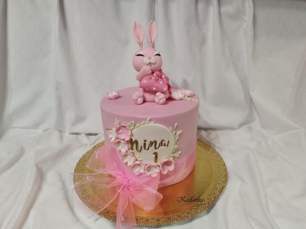  Ružový zajačik - Pink Bunny - pre Ninku /Linku/, torta, Torty pre dievčatá, Kadanka, 1