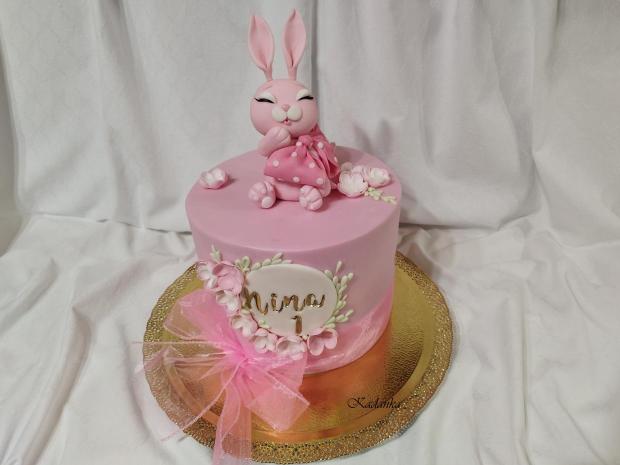  Ružový zajačik - Pink Bunny - pre Ninku /Linku/, torta, Torty pre dievčatá, Kadanka, 2