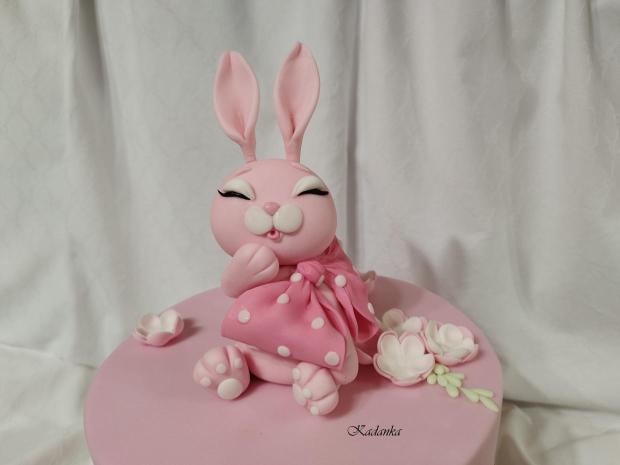 Modelácia Ružový zajačik - Pink Bunny, torta, Ozdoby na torty, Kadanka, 1