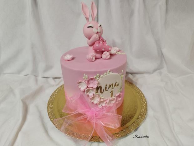  Ružový zajačik - Pink Bunny - pre Ninku /Linku/, torta, Torty pre dievčatá, Kadanka, 3