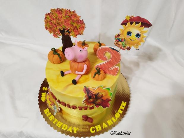 Prasiatko Peppa Pig v tekvičkovom šate, torta, Torty pre deti, Kadanka, 3