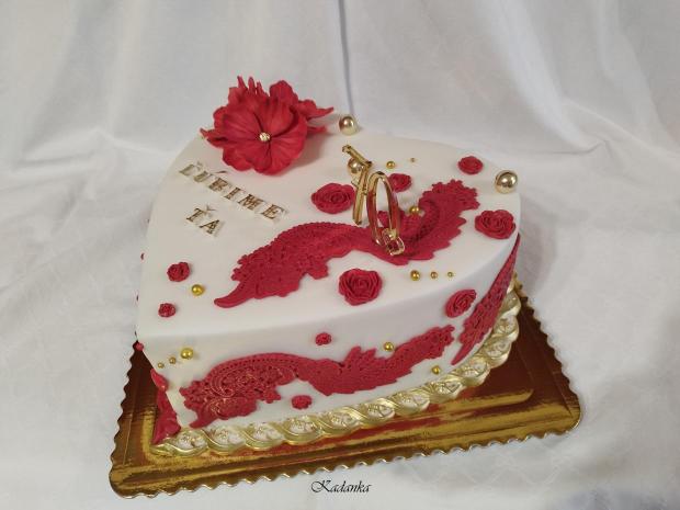 Srdiečko k výročiu❤, torta, Narodeninové torty, Kadanka, 4