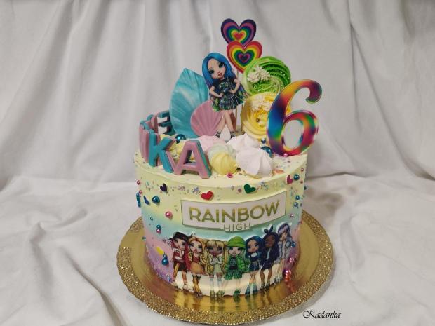 Rainbow High na želanie pre malú Emmku❤ Krémová tortička, torta, Torty pre dievčatá, Kadanka, 1