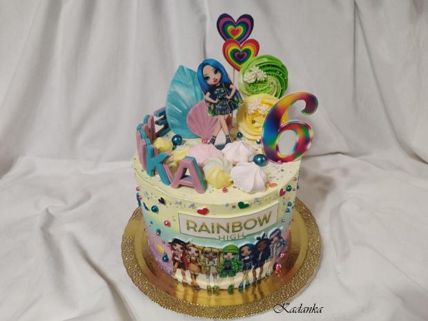 Rainbow High na želanie pre malú Emmku❤ Krémová tortička, torta, Torty pre dievčatá, Kadanka, 2