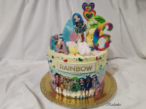 Rainbow High na želanie pre malú Emmku❤ Krémová tortička, torta, Torty pre dievčatá, Kadanka, 3