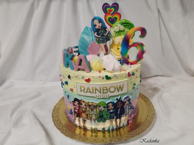 Rainbow High na želanie pre malú Emmku❤ Krémová tortička, torta, Torty pre dievčatá, Kadanka, 4