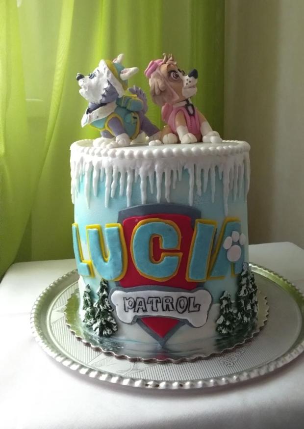 Paw patrol v zimnom šate, torta, Rozprávkové torty, luhli, 1