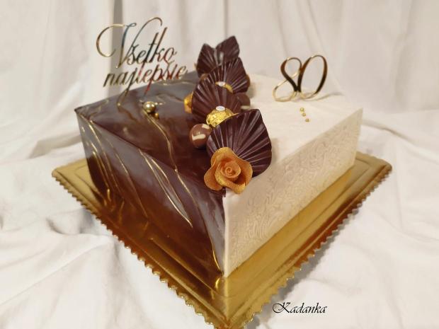 Ku krásnemu jubileu čokoládovo biela tortička❤, torta, Narodeninové torty, Kadanka, 1