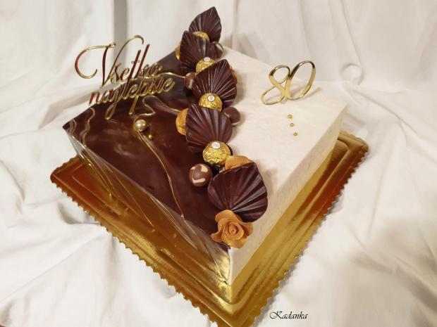 Dvojfarebná čokoládová torta k 80 - ke