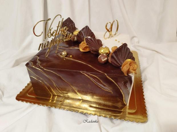 Ku krásnemu jubileu čokoládovo biela tortička❤, torta, Narodeninové torty, Kadanka, 3
