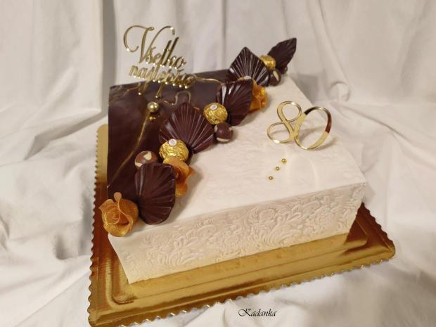 Ku krásnemu jubileu čokoládovo biela tortička❤, torta, Narodeninové torty, Kadanka, 4