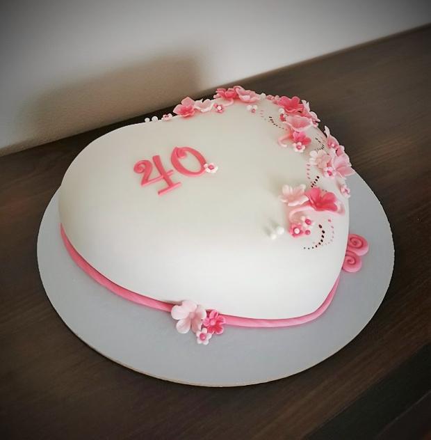 Srdce s kvietkami, torta, Narodeninové torty Srdce s kvietkami, torta, Narodeninové torty, zinka16, 2