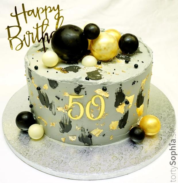 Torta k 50 - ke s čokoládovýmí huľami