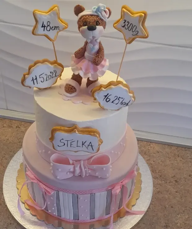Narodeninová torta pre dievčatko - macko, torta, Torty pre dievčatá, Obertová Mária, 1