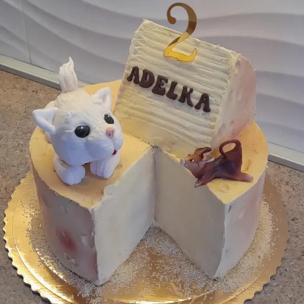 Torta - syr s mačkou, torta, Torty so zvieratkami, Obertová Mária, 1