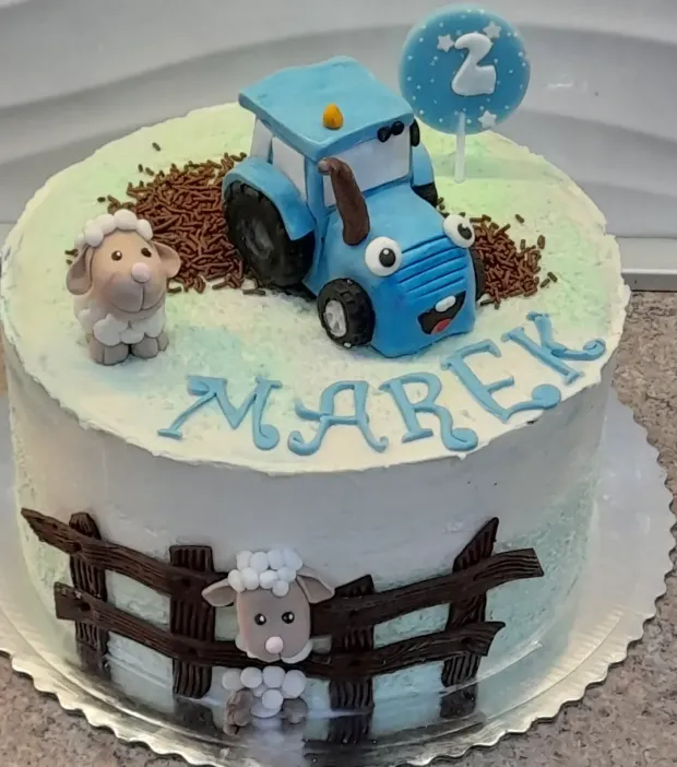 Torta - Farma s traktorom a ovčekami, torta, Torty so zvieratkami, Obertová Mária, 1