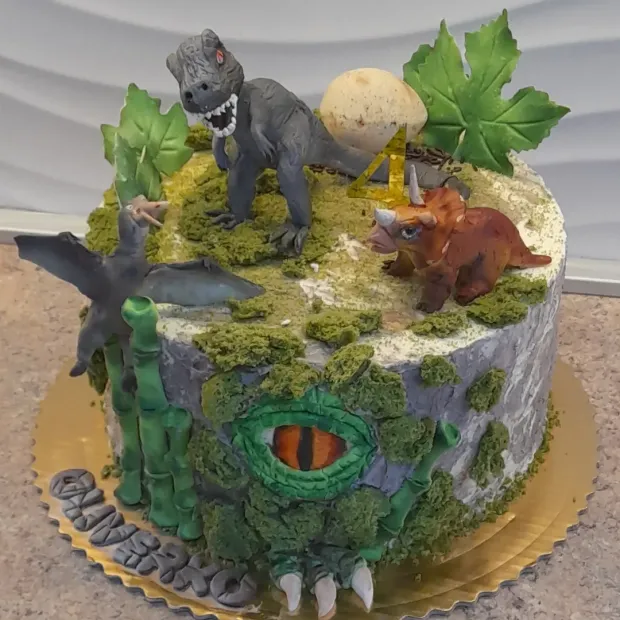 Torta s dinosaurami, torta, Torty so zvieratkami, Obertová Mária, 1