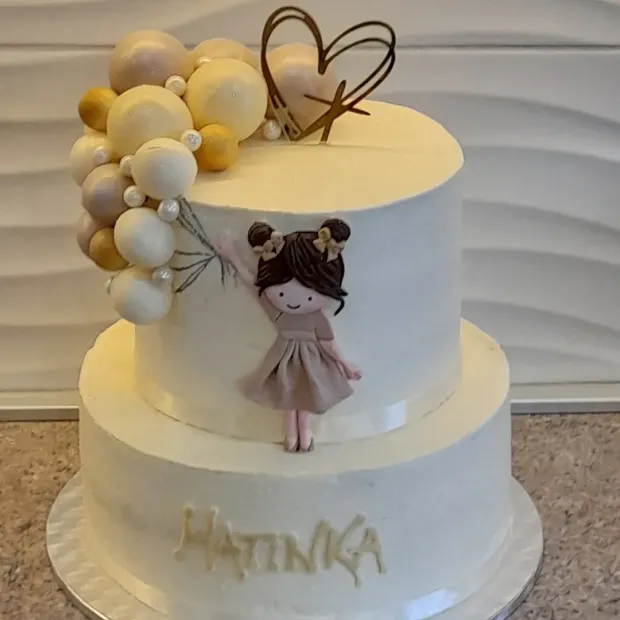 Torta na krstiny - dievčatko balónmi, torta, Torty na cirkevné sviatky, Obertová Mária, 1