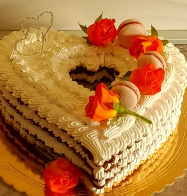 Penová torta srdce, torta, Narodeninové torty, Obertová Mária, 1