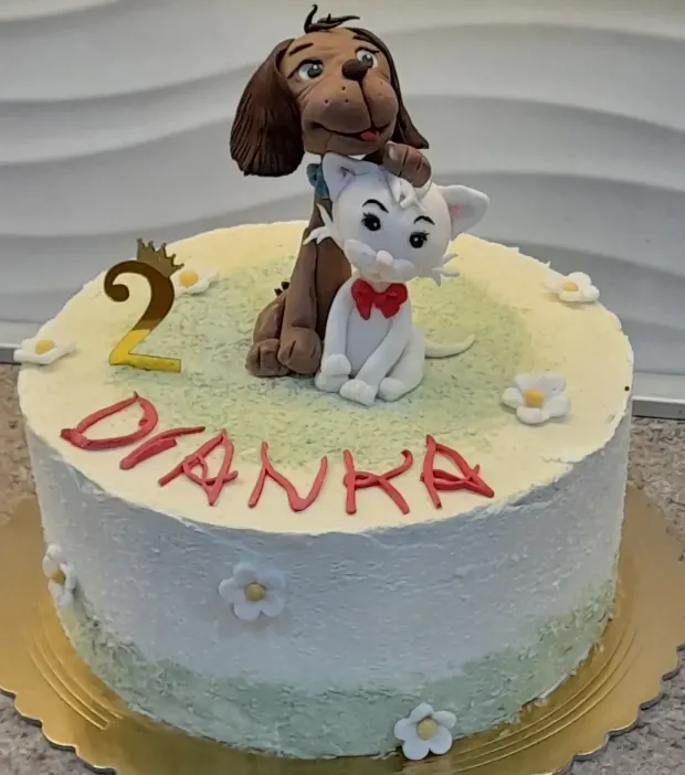 Torta pre dievčatko - psík a mačička, torta, Torty so zvieratkami, Obertová Mária, 1