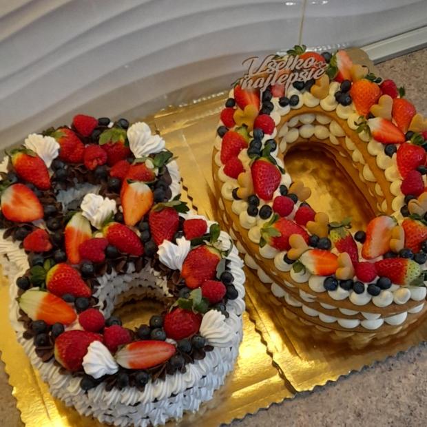 Narodeninová torta - číslo 80, torta, Narodeninové torty, Obertová Mária, 1