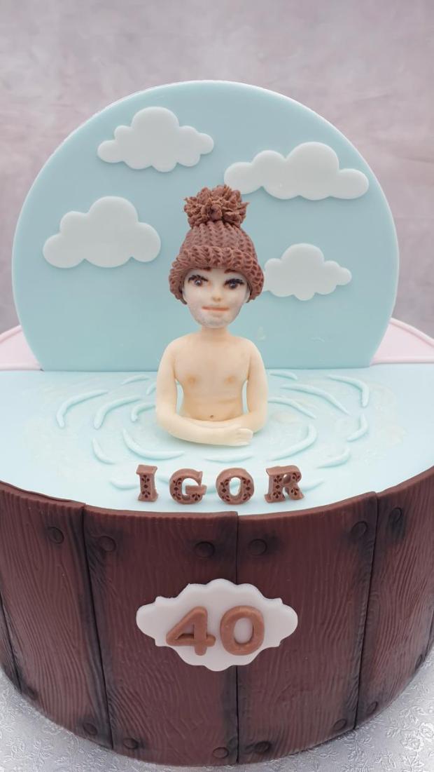Spoločná torta -  Timejka si priala macka a Igor je otužilec, torta, Narodeninové torty, Miriam 17, 5