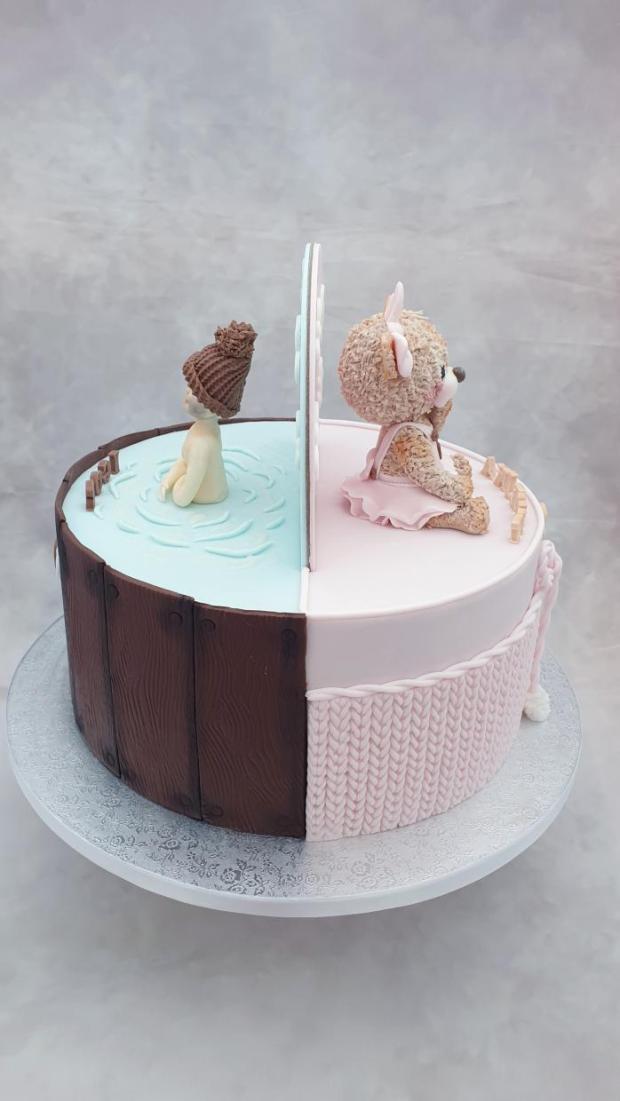 Spoločná torta -  Timejka si priala macka a Igor je otužilec, torta, Narodeninové torty, Miriam 17, 1
