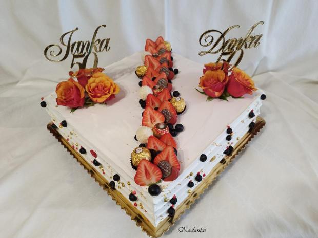 K 50 tinám pre dvojčatá Danku a Janku  krémová tortička❤, torta, Drip torty, Kadanka, 3