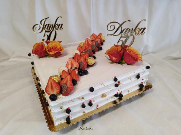 K 50 tinám pre dvojčatá Danku a Janku  krémová tortička❤, torta, Drip torty, Kadanka, 4