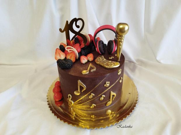Pre milovníka hudby Čokoládová k 18 tke❤, torta, Čokoládové torty, Kadanka, 2