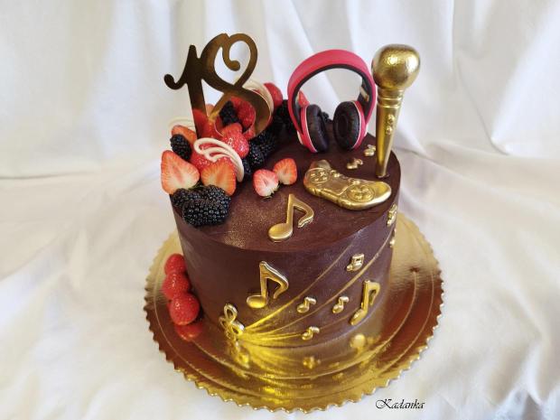 Pre milovníka hudby Čokoládová k 18 tke❤, torta, Čokoládové torty, Kadanka, 3
