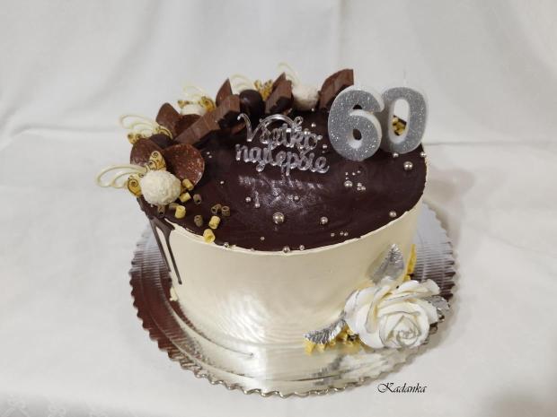 K 60 tke pre dámu na želanie krémová tortička ❤, torta, Drip torty, Kadanka, 2