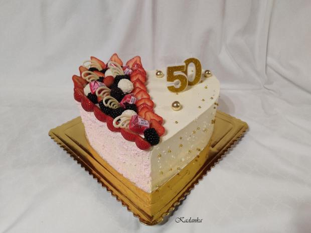 Krémové srdiečko pre dámu k výročiu❤, torta, Narodeninové torty, Kadanka, 1