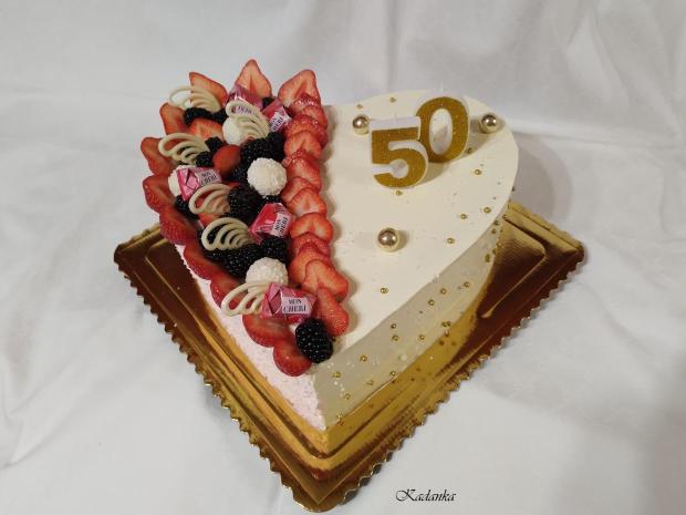 Krémové srdiečko pre dámu k výročiu❤, torta, Narodeninové torty, Kadanka, 2