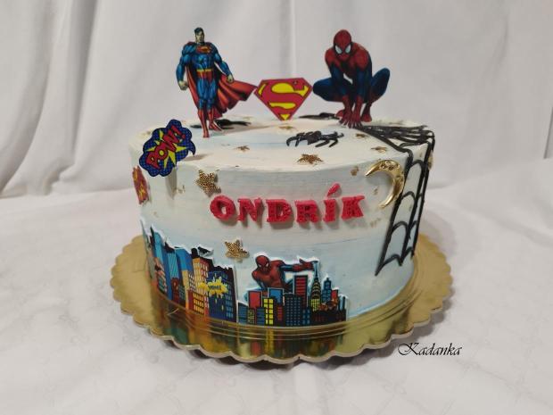 Superman a Spider-Man , krémová tortička, torta, Torty pre deti, Kadanka, 1