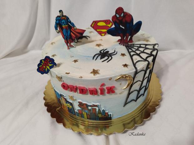 Superman a Spider-Man , krémová tortička, torta, Torty pre deti, Kadanka, 3