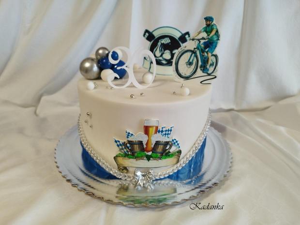 Pre oslávenca,  ktorý ľúbi pivko, rád posiluje , či sa rád bicykluje😉, torta, Športové torty, Kadanka, 1