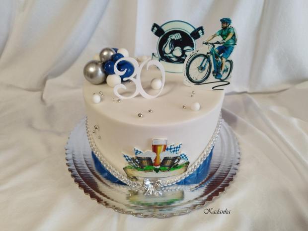 Pre oslávenca,  ktorý ľúbi pivko, rád posiluje , či sa rád bicykluje😉, torta, Športové torty, Kadanka, 2